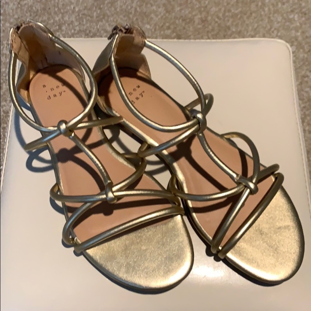 Golden vegan leather sandals